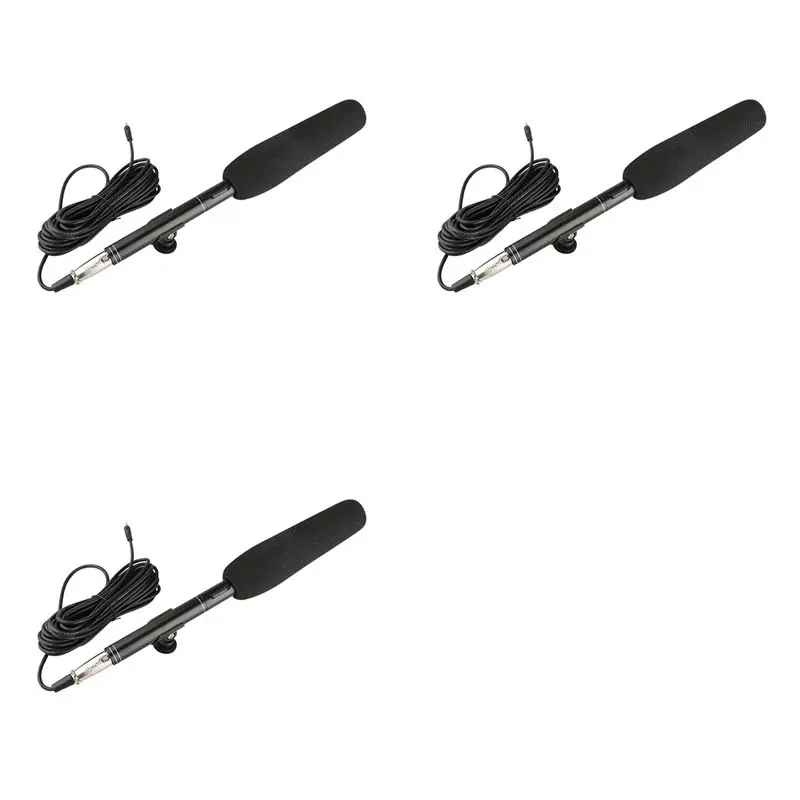 

ABKN-3X Professional Condenser Microphone Interview Recording Vlog Live Mic For Canon/Nikon/Sony /DSLR 280X22mm