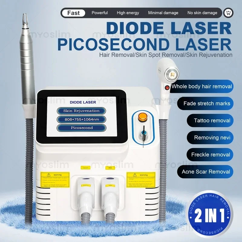 2026 Professional 5000W 2-in-1 Diode Laser 808NM Picosecond Multifunctional Hair Removal Beauty Equipment for Salon Use