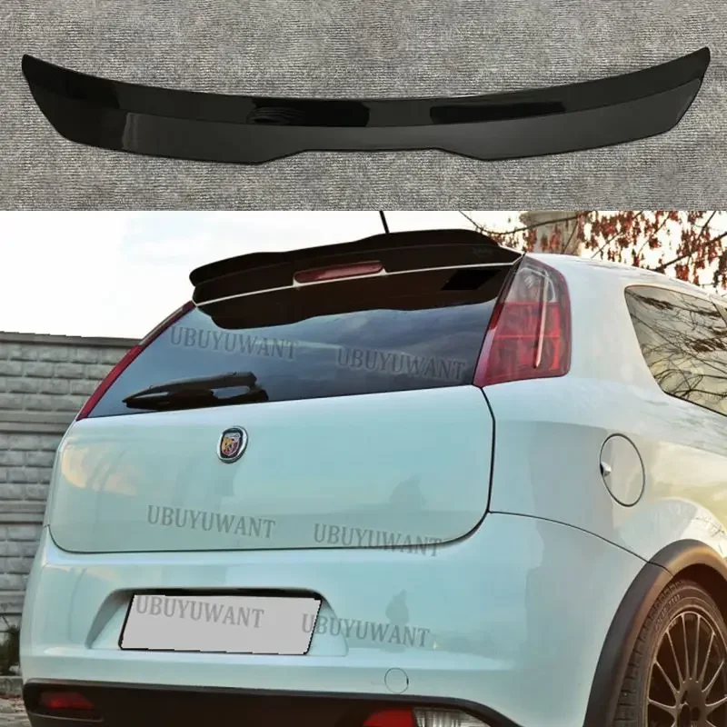 

For FIAT Grande Punto Abarth Spoiler 2007 To 2010 High Quality Carbon Fiber Glossy Black DIY Color Spoiler FIAT Spoilers