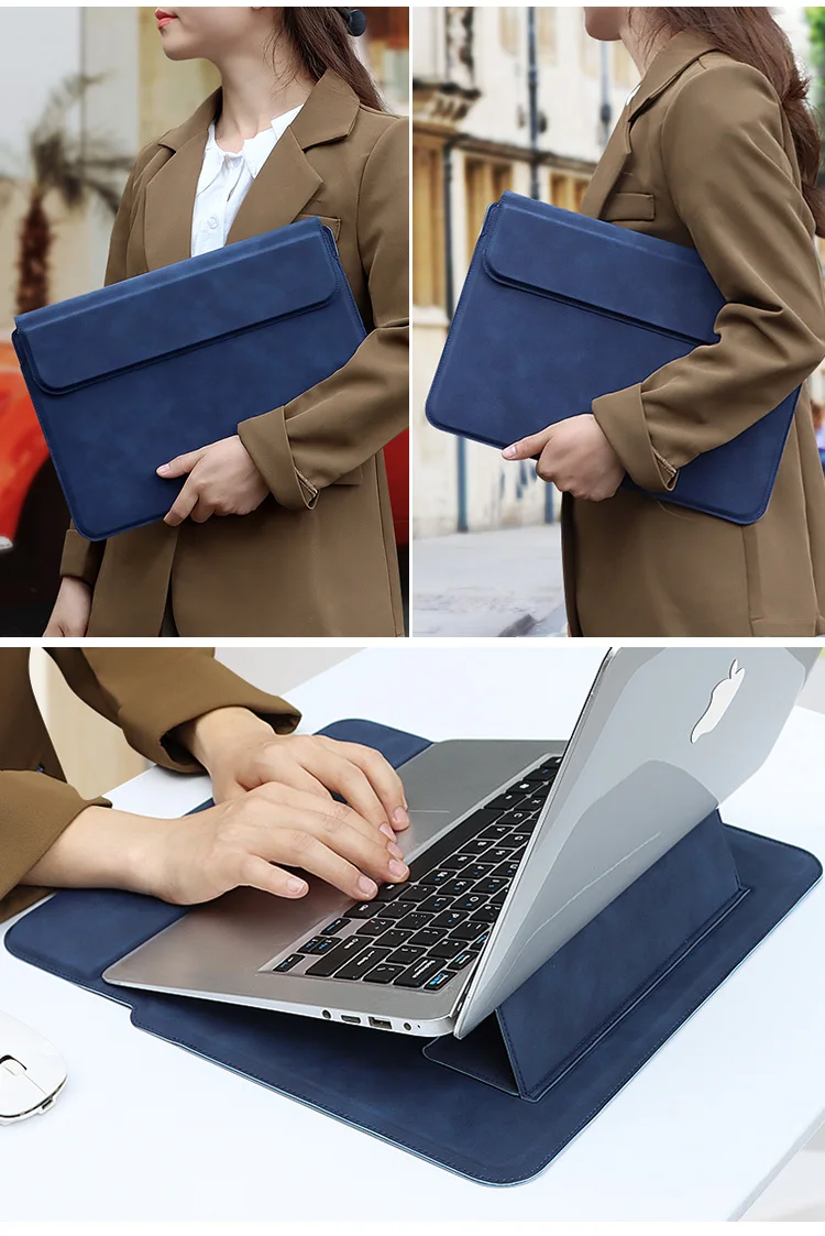 PU Leather Laptop Sleeve Bag For Macbook Air Pro 13 15 16 Case Notebook Cover For 13.3 14 15 15.6 inch Redmi Huawei Dell HP ASUS