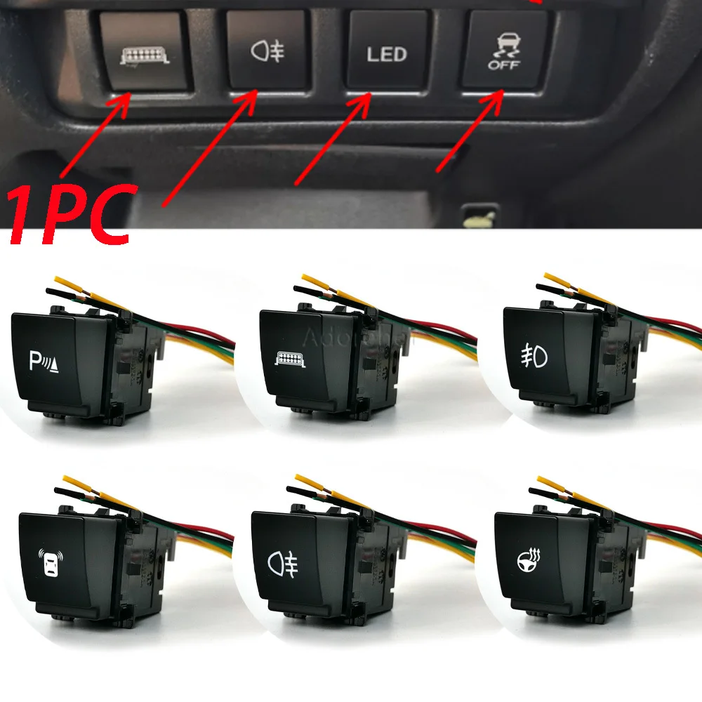 1PC Car Small Bevel Radar Front Rear Fog Light Switch Button with Wire for Subaru Forester (SK) 2019-2024 Accessories