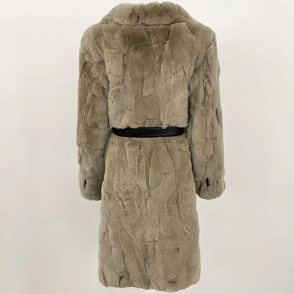 OFTBUY женская куртка из натурального меха, осень 2022, длинный ремень, повседневные модные пальто, пальто из натурального кроличьего меха, женское зимнее пальто