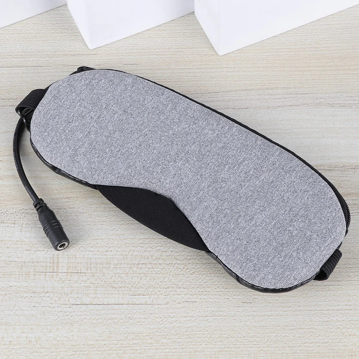 Grey USB Steam Eye Mask Hot and Cold Mode Sleep Blindfold with Full Light Blockage Eye Movement Freedom 30Min Timer Reusable