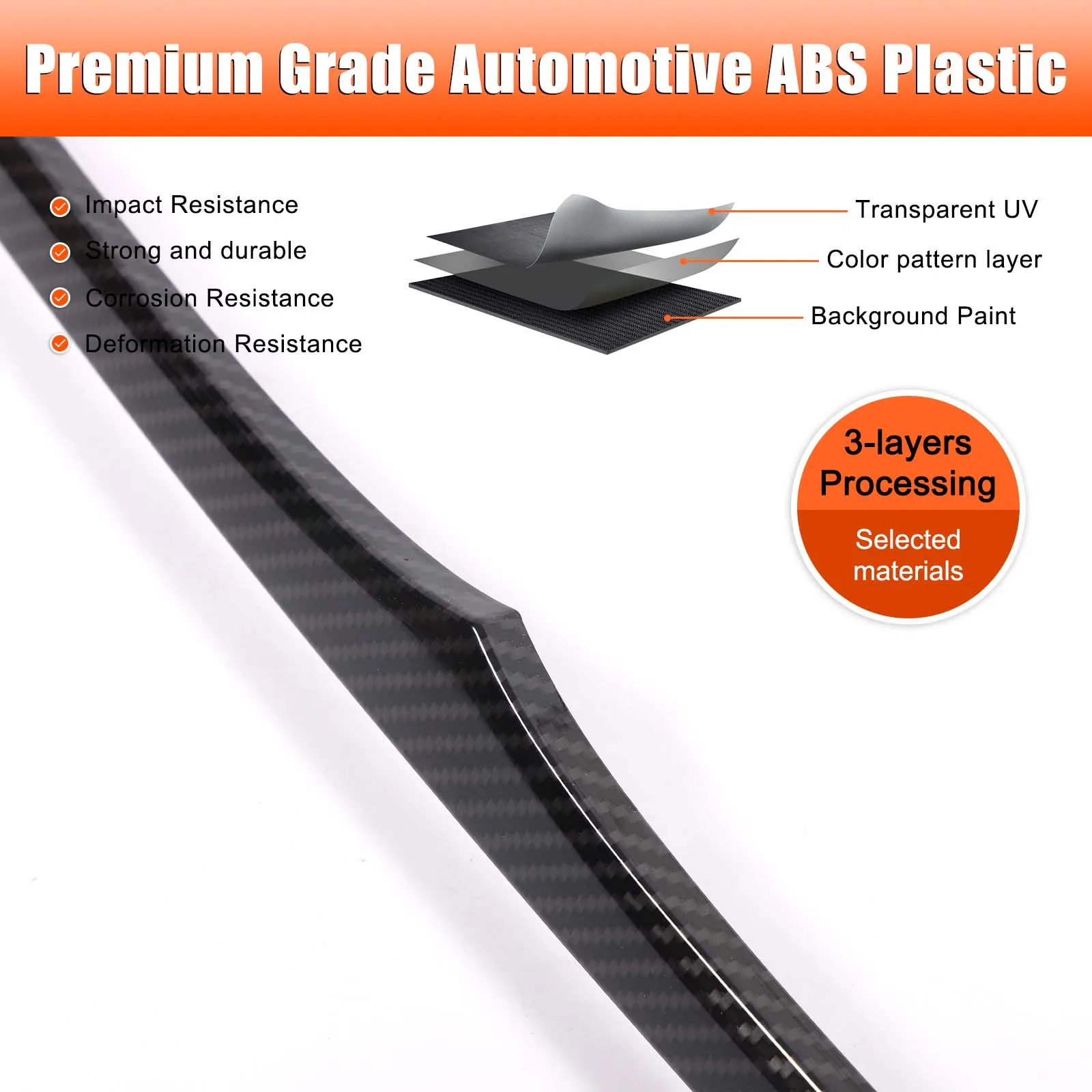 1 قطعة ABS ألياف الكربون لمازيراتي جيبلي 2018 + شبكة السيارة الأمامية شريط أفقي ملصق مزخرفة اكسسوارات حماية السيارات #4