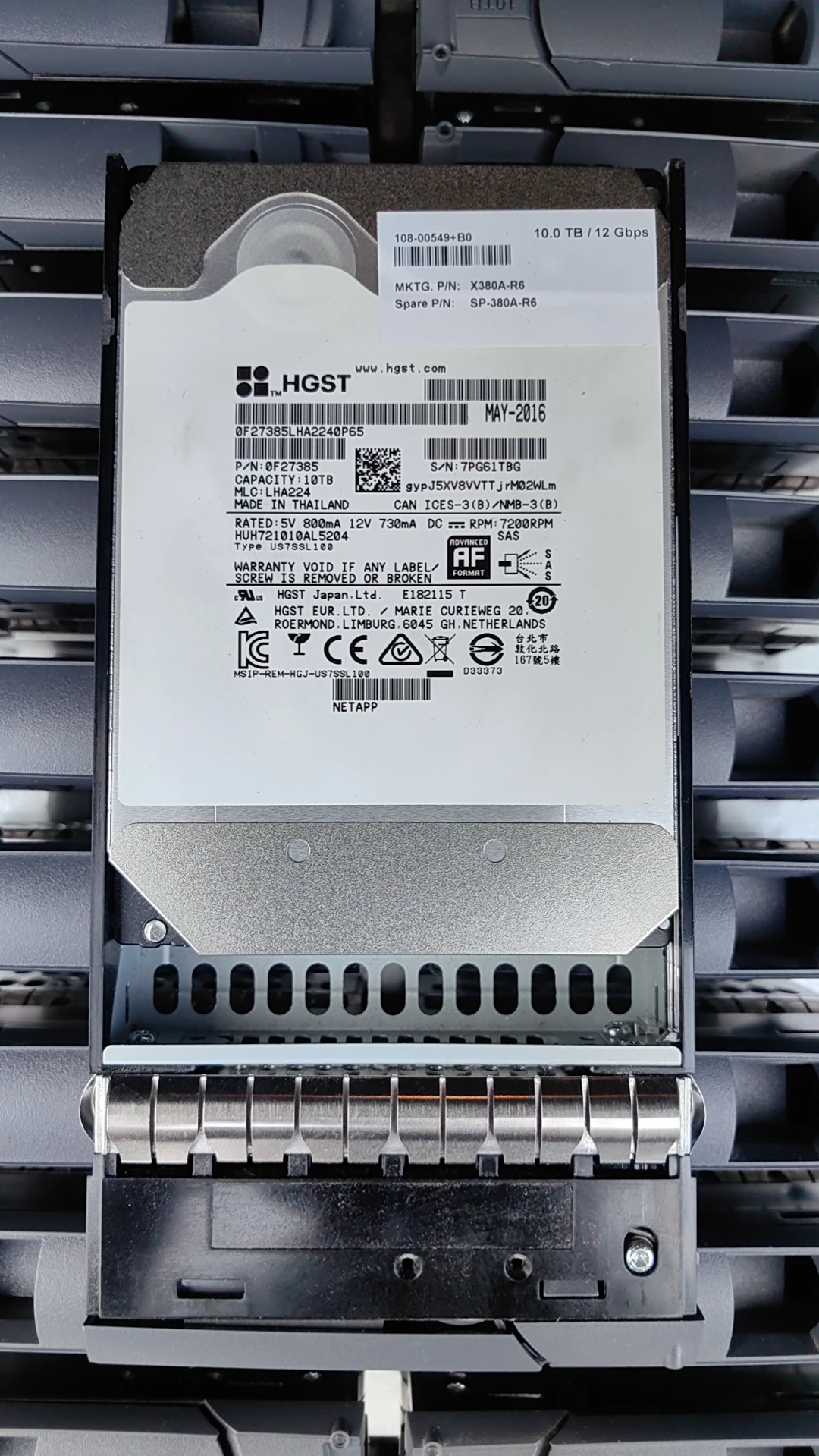 NetApp X380A-R6 10T SAS 서버 하드 디스크 DS212C FAS2620 SP-380A-R6
