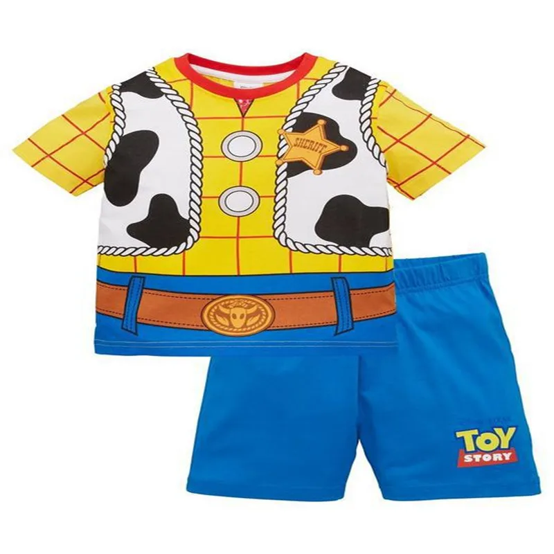 Children\'s Short Sleeve Toy Story Hoodie Casual Costume Boys Cosplay Halloween Costume Home Leisurewear Summer Outing Shorts Set