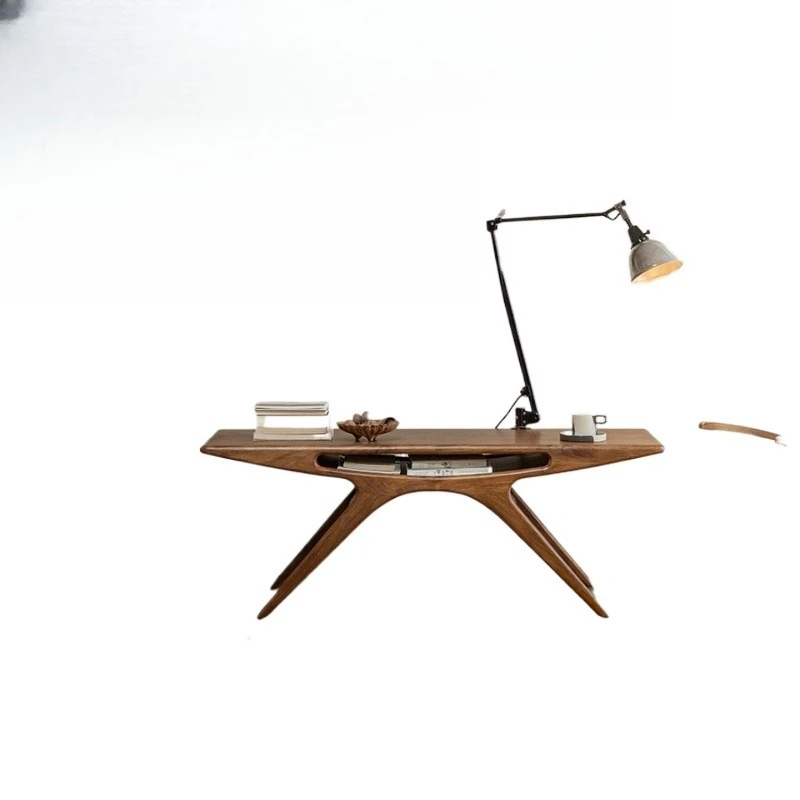 

Medieval replica\ retro style living room solid wood coffee table, creative smiley face side table