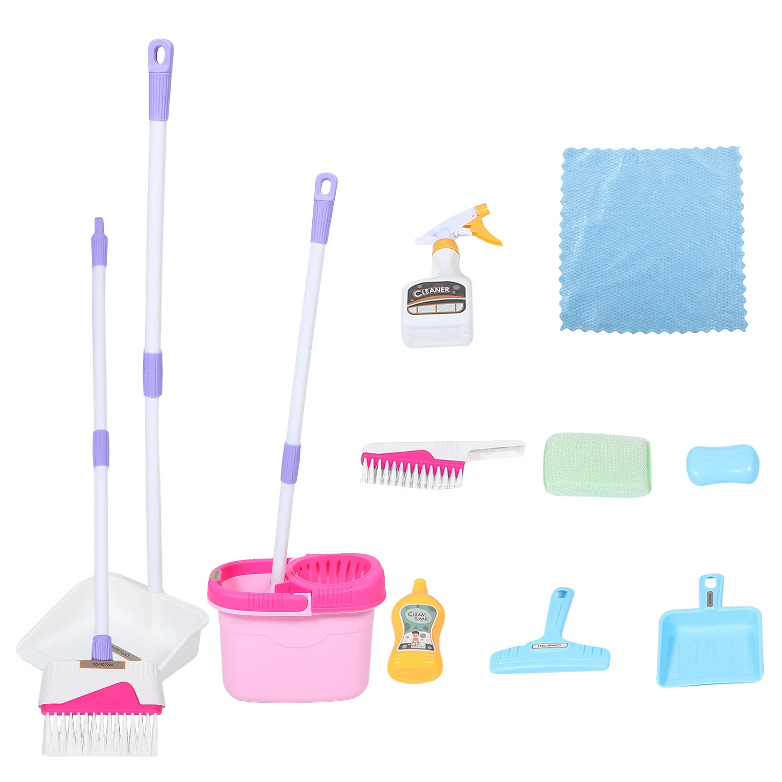 

1Set Pretend Play Cleaning Set Small Broom Dustpan Realistic Roleplay Household Chores Kids Motor Skills Development Montessori