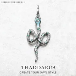 Pendant Green Snake Spring Brand New Fine Jewelry Pure 925 Sterling Silver Europe Bohemia Gift For Woman Girls