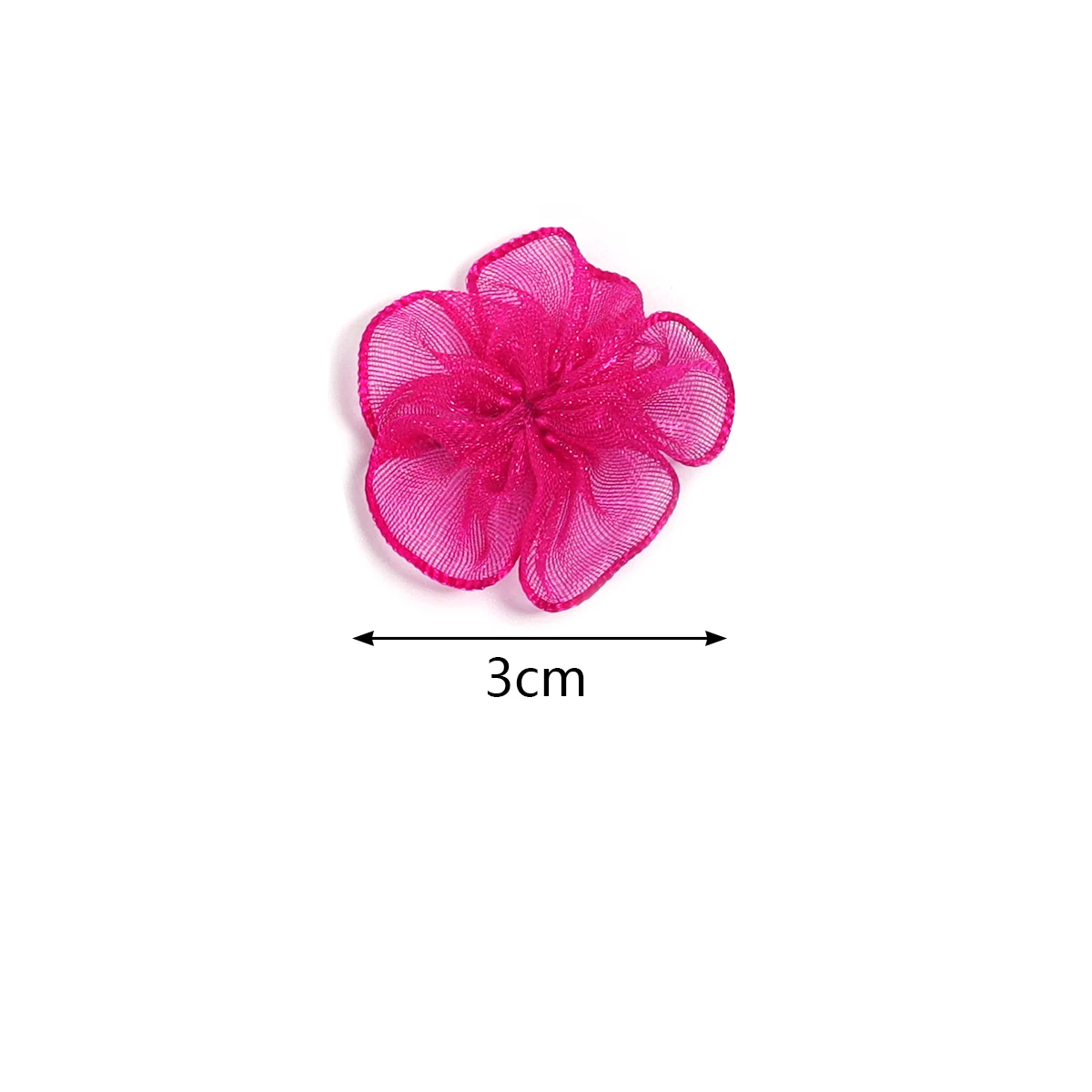 20Pcs/Lot 3cm Snow Gauze Fabric Flowers Five Petals Artificial Flower For DIY Sewing Crafts Headwear Clothing Accessories