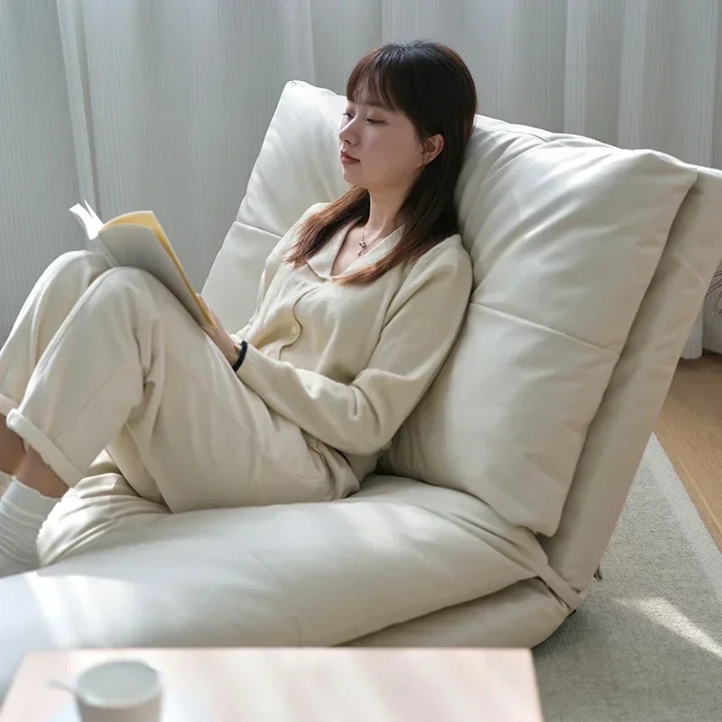 Lazy sofa Balcony seat Folding single reclining small sofa Japanese tatami bedroom bay window back chair