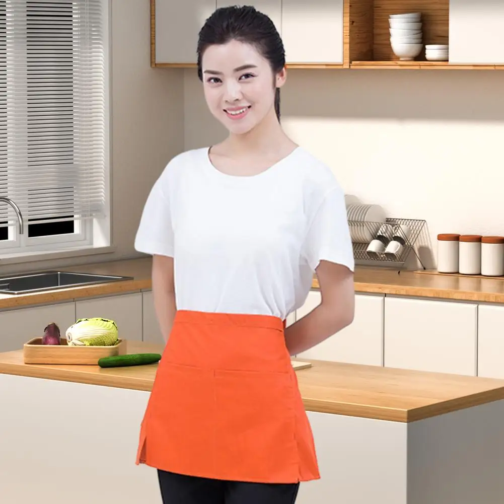 Half Apron With Pockets For Men Women Adults Breathable Chef Apron Practical Kitchen Cooking Apron Chef Costume 주머니 달린 반 앞치마