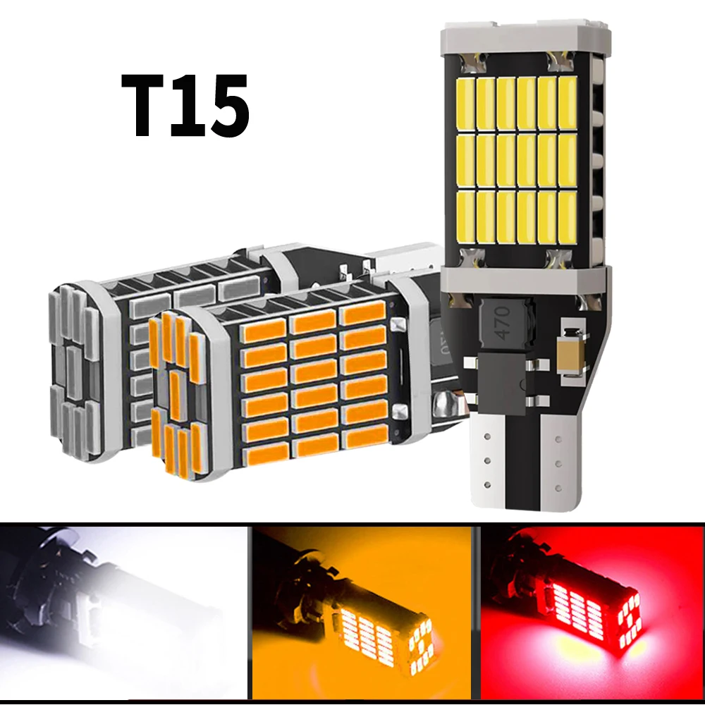 2Pcs W16W T15 Canbus Led Auto Lamps 6500K White 921 912 Backup Reversing Lights For Toyota Camry 40 Corolla 150 Prius 12V