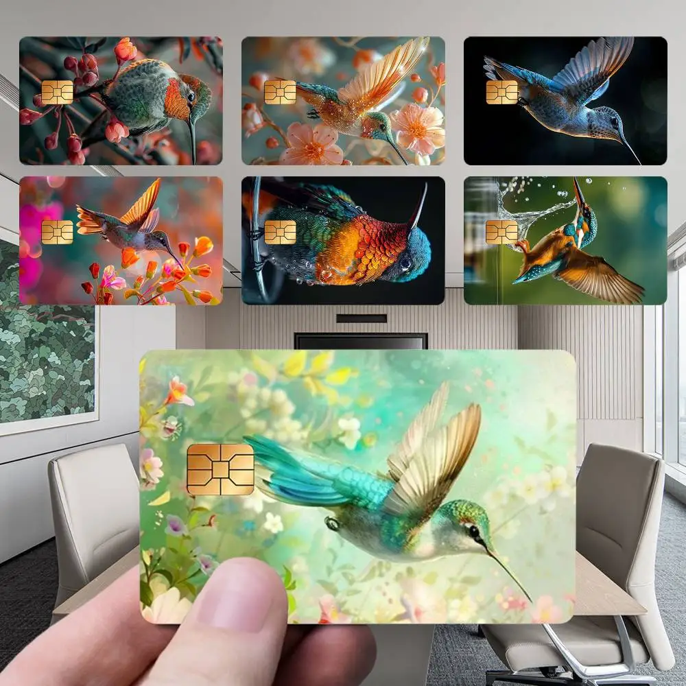 

Hummingbird Animal Card Stickers New Cartoon Card Debit Bank Charge Card Bus Metro Waterproof Sticker Decal Decoration