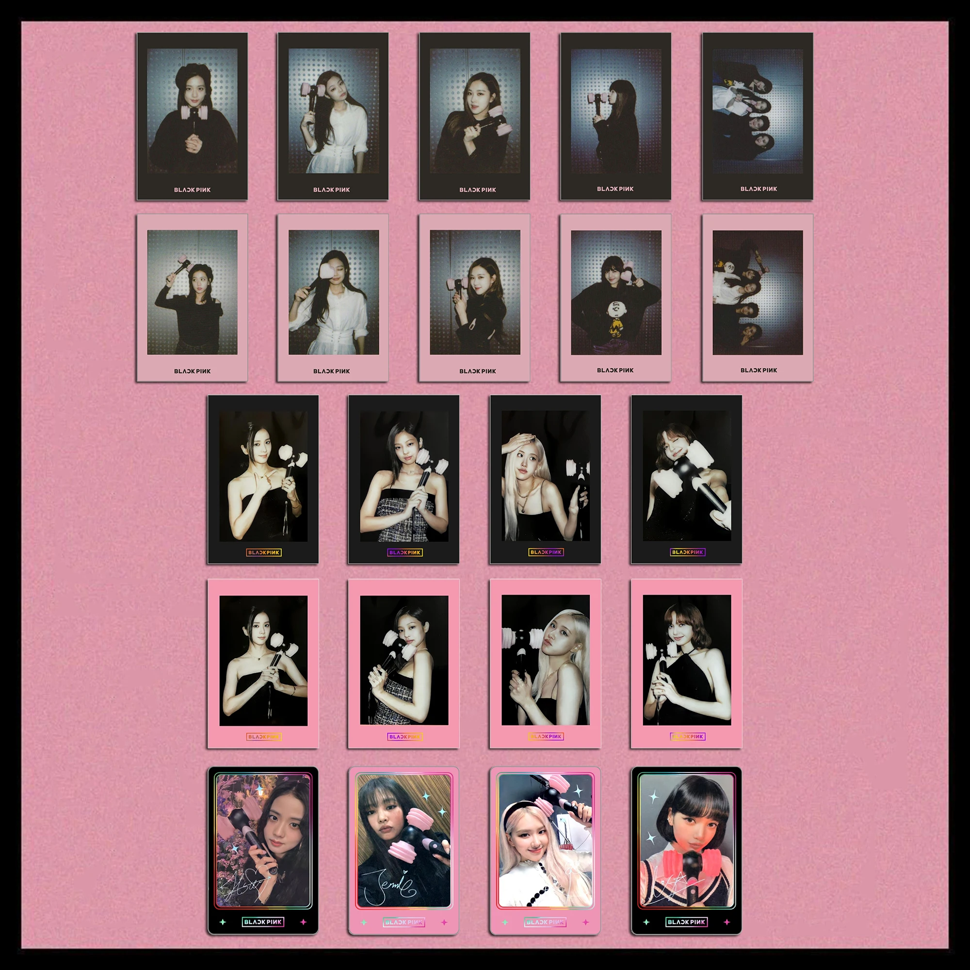 KPOP Pink Ink 3rd Generation Pink Hammer Small Card High Quality Collects Postcards for Fans