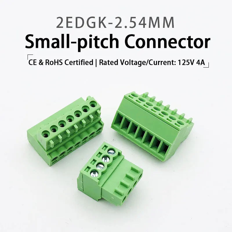 2.54mmピッチ ねじ端子台 2-24P (2EDGK) | 軍用/新エネルギー互換 | ニッケル銅コンタクト | UL94V-0 PA66