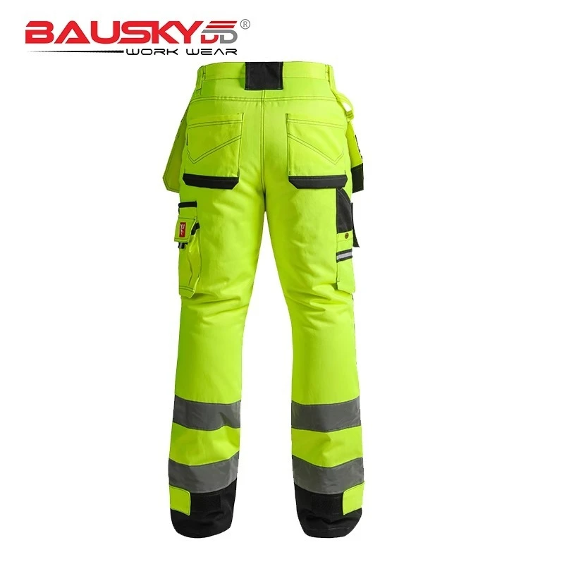 Reflective Work Pants for Winter Safety Pants for Construction Working Warm High Visibility Cargo Pants Hi Vis Workwear Trousers