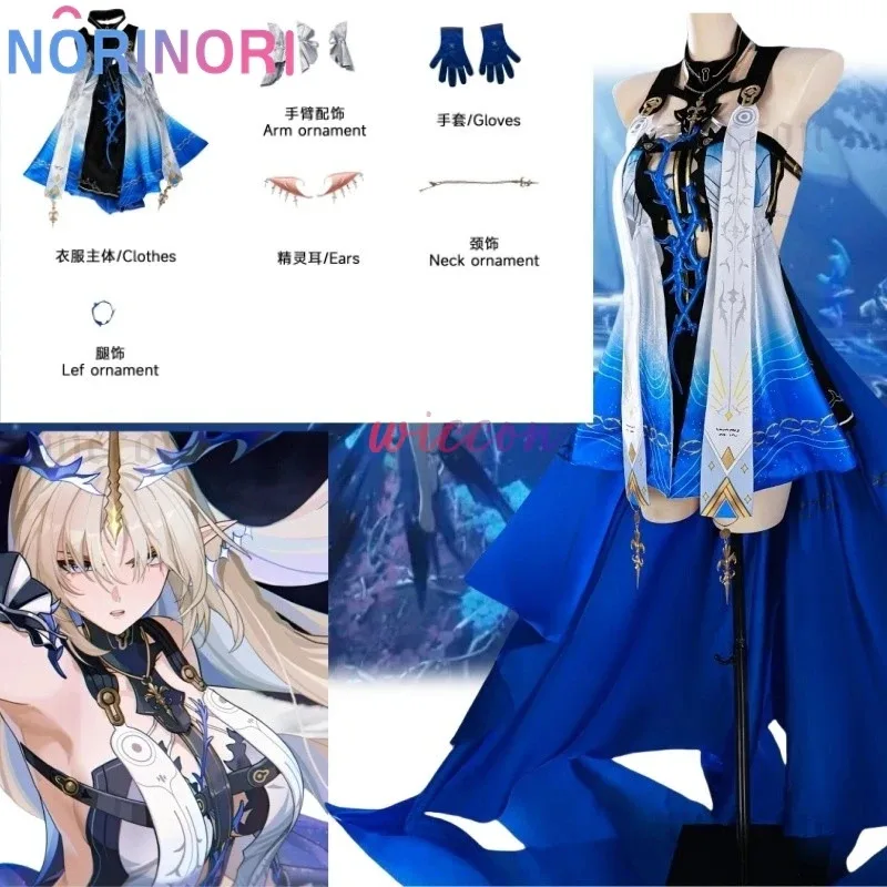 Kostum Cosplay CyWuthering Waves Florus Wig Fleurdelys Seragam Cartethyia Hiasan Kepala Pesta Halloween untuk Wanita Pakaian Karnaval