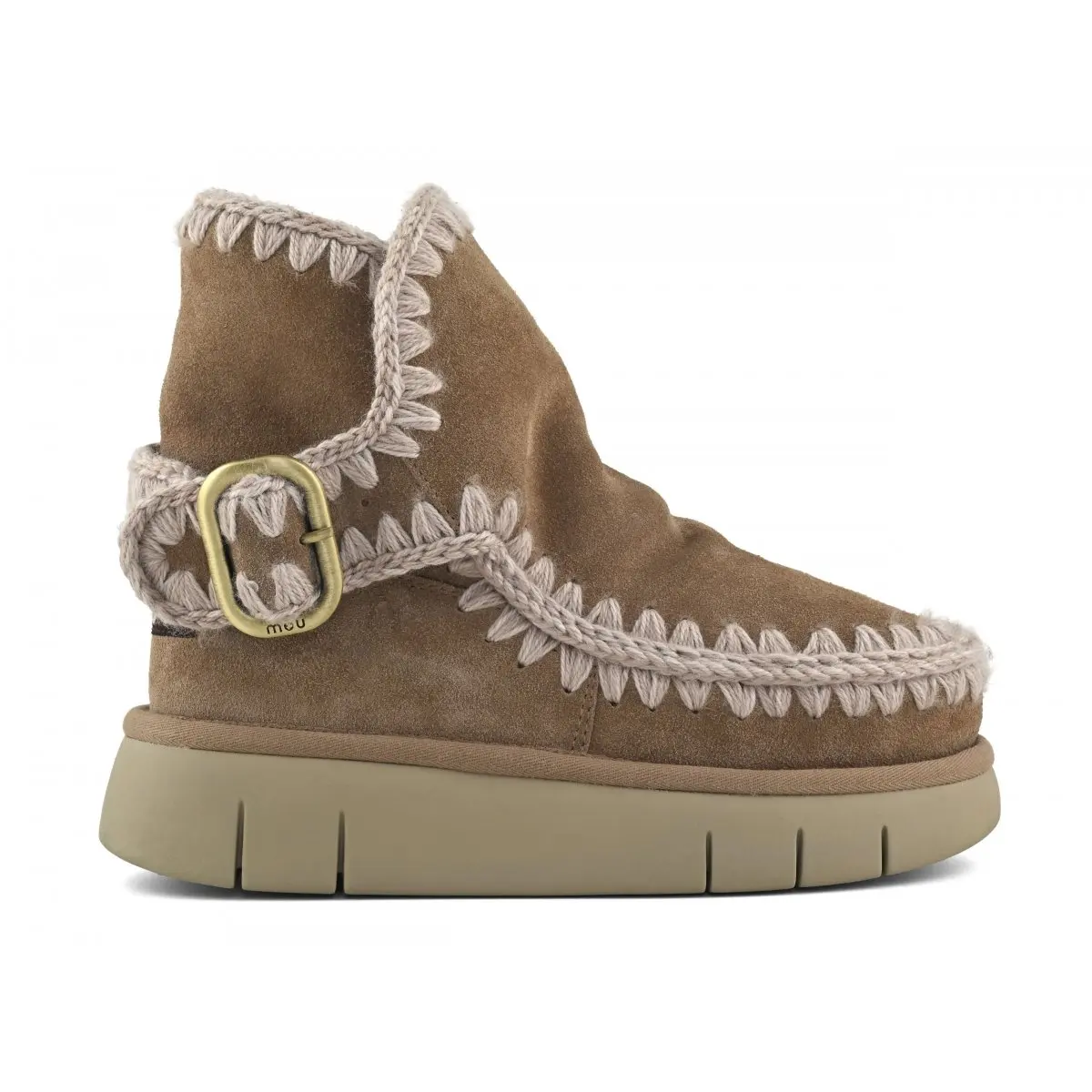 

Mou women winter snow boots Bounce boot buckle strap original sheepskin flats ladies platform wear-resistant ankle boot