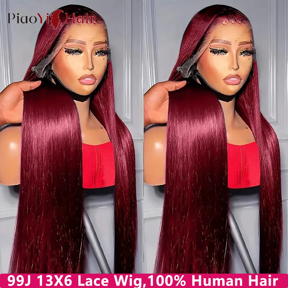 

Бордовый 13x6 Hd парик из натуральных волос на кружеве, прямой парик 13X6, плотность 200%, 99J, цветные парики из натуральных волос