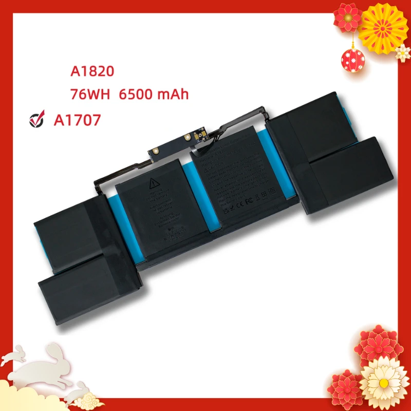SWZY A1707 A1820 Battery for MacBook Pro 15 Inch 2016 2017 Touch Bar Version Model A1707 EMC 3162 3072 7.6V 6500MAH