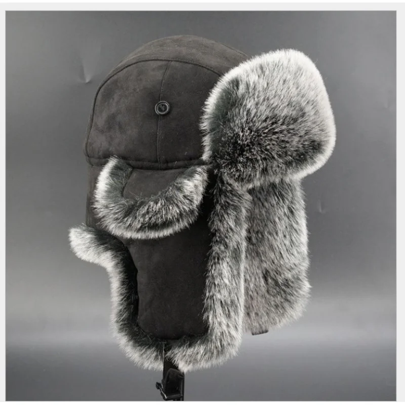 In Stock Ushanka Men's plus Size Ear Protection Cold Protection Hat Winter Northeast Cotton Hat Ski Cap Retro Fashion