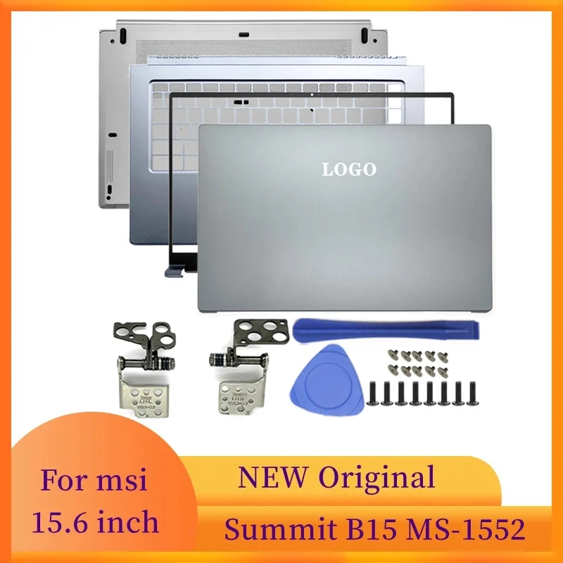 

NEW Laptop Top CaseFor MSI Summit B15 MS-1552 Laptops Frame Case LCD Back Cover/Front Bezel/Palmrest/Bottom Case Silver