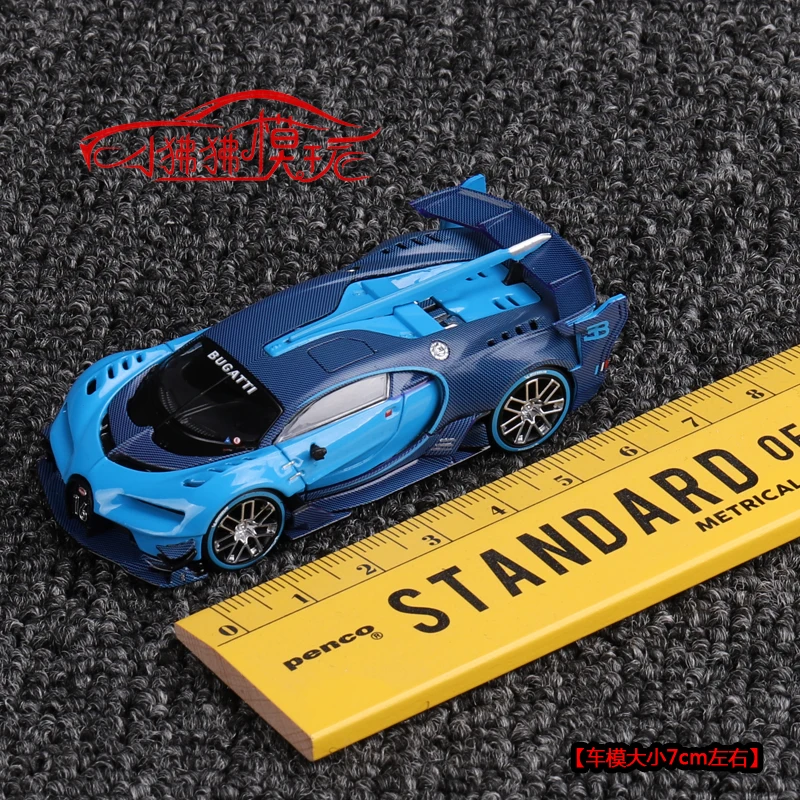 MINI GT 1:64 Bugatti VGT Vision Gran Turismo modelo de coche azul, juguete para niño, exhibición de colección para adultos, regalo de cumpleaños de vacaciones para niños