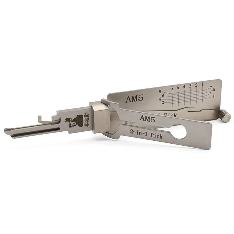Lishi AM5 2 in 1 Locksmith Tool Lock Pick & Decoder Flat Milling for ABUS Home Door Civil Lock view 3