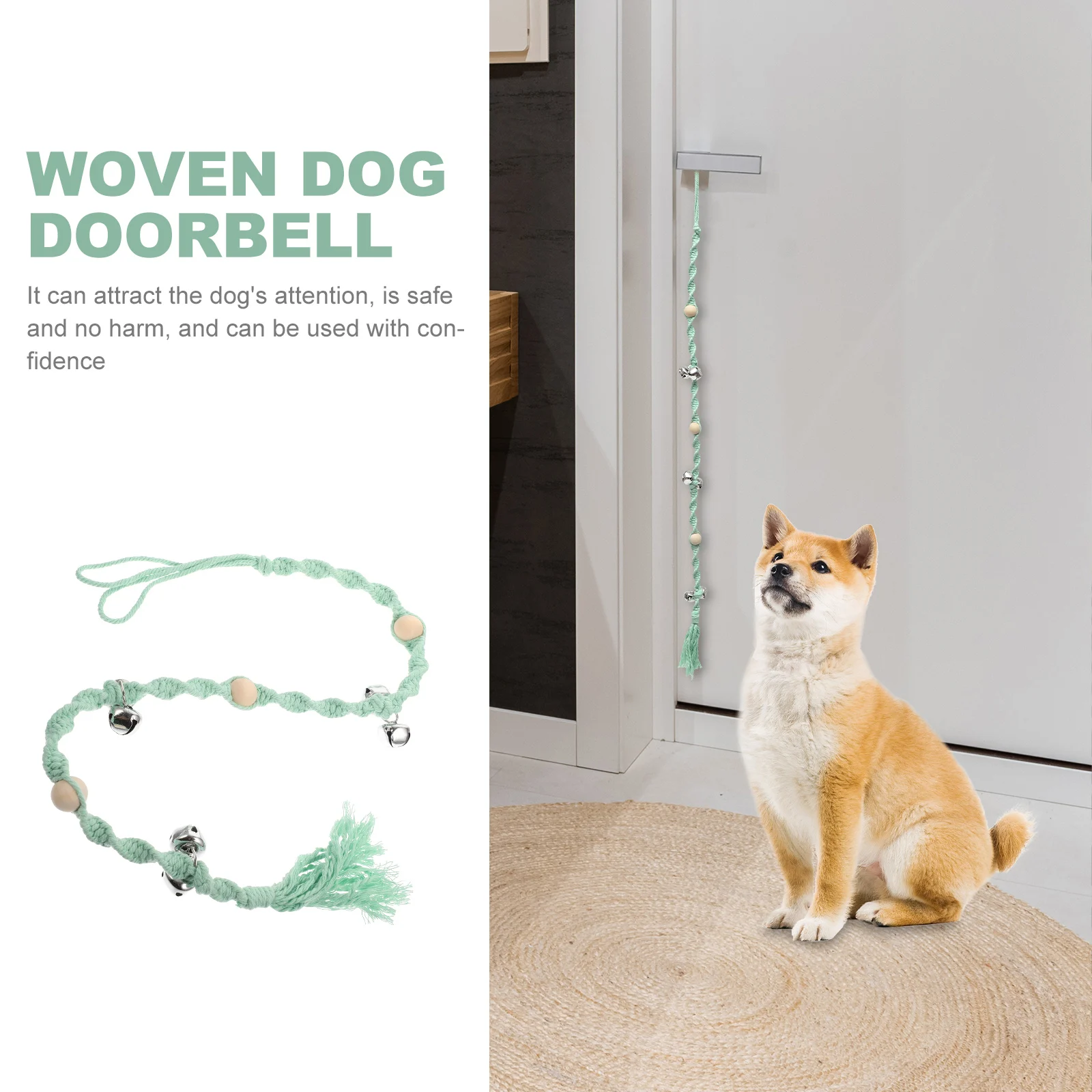 

Dog Doorbell for Small Dogs Puppies H crafted Woven Training Supplies Durable Easy to Clean Lightweight Pet Gifts