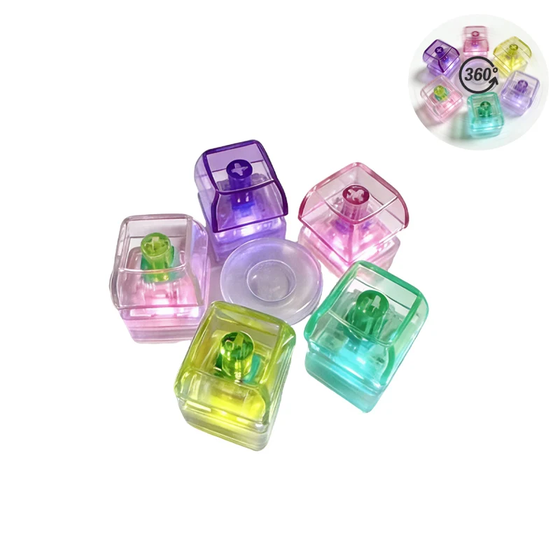 LED-verlichte sleutelhanger met klikbare knop, fidget toy voor stress- en angstverlichting, draagbaar bureau-accessoire, kantoordecoratie, cadeau