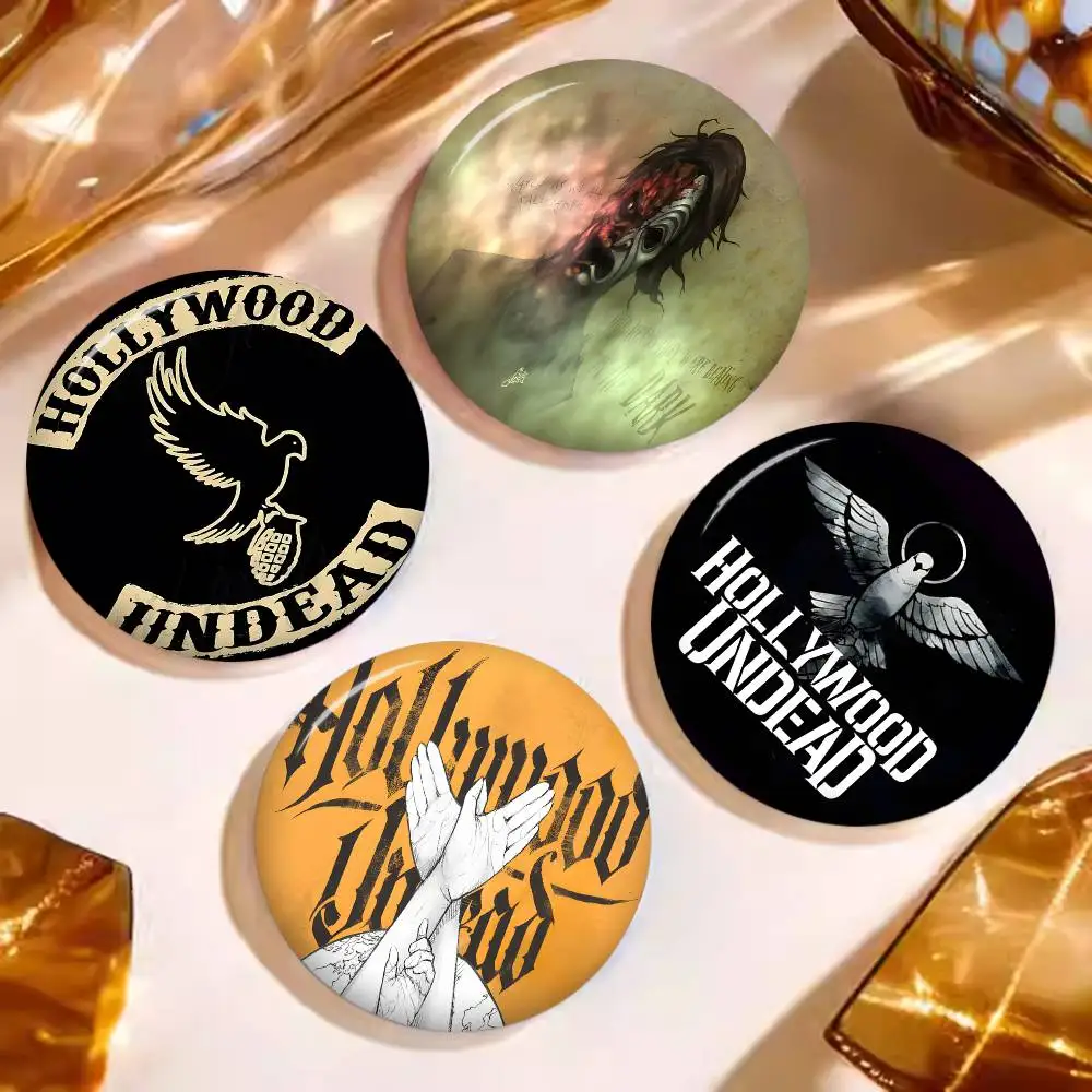 Rock Band H-Hollywood Undead Singer 32/44/58mm Brooches Handmade Pins for Backpack Jewelry Accessories Gifts Creative Badge