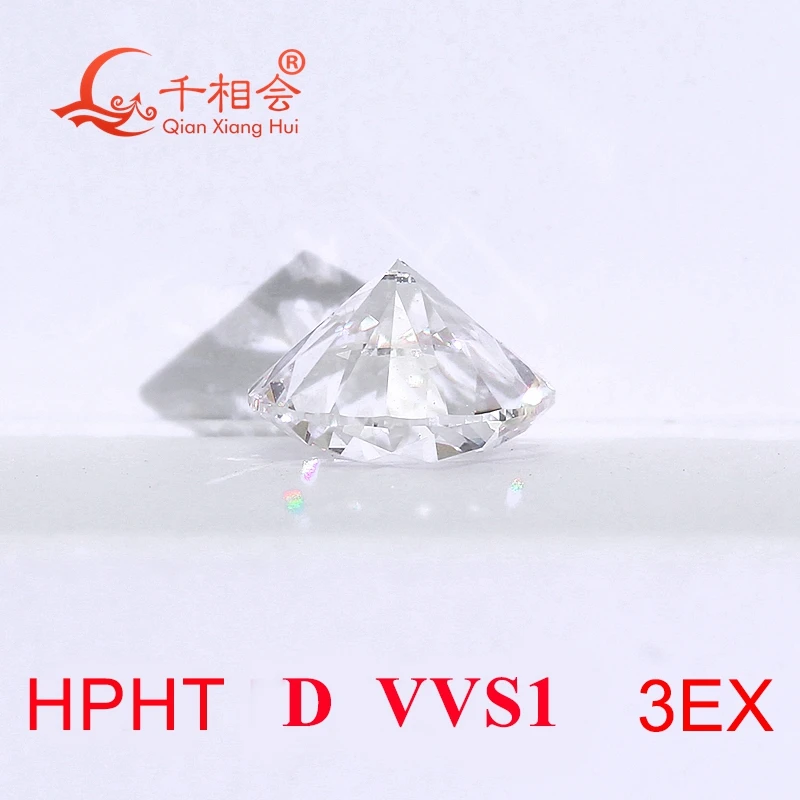 Imagem -02 - Redonda Lab Grown Diamond Lab Grown Pedra Solta Certificada Hpht Certified d Cor Branca Vvs1 Vs1 Vs1 Clarity 3ex Forma