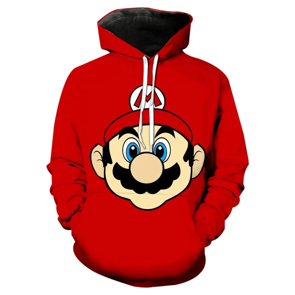 Super Mary Series Children's Clothing Hoodies Mario Bros Luigi Princess Bowser Cosplay Sweatshirt 3D Anime Print Tops Apparel