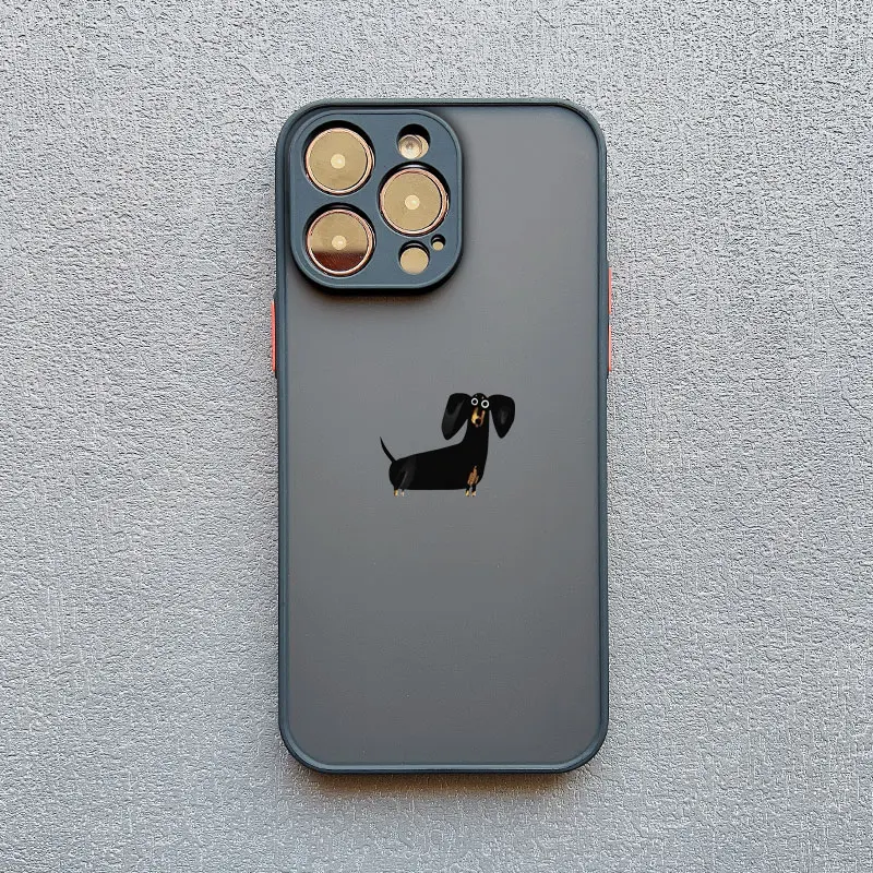 Niedliche Dackel-Bulldoggen-Handyhülle für iPhone 11 12 13 Mini Pro Max 14 15 Pro Max Plus 16 17 Pro Max Cover Cartoon-Hunde Fundas – Detail 4