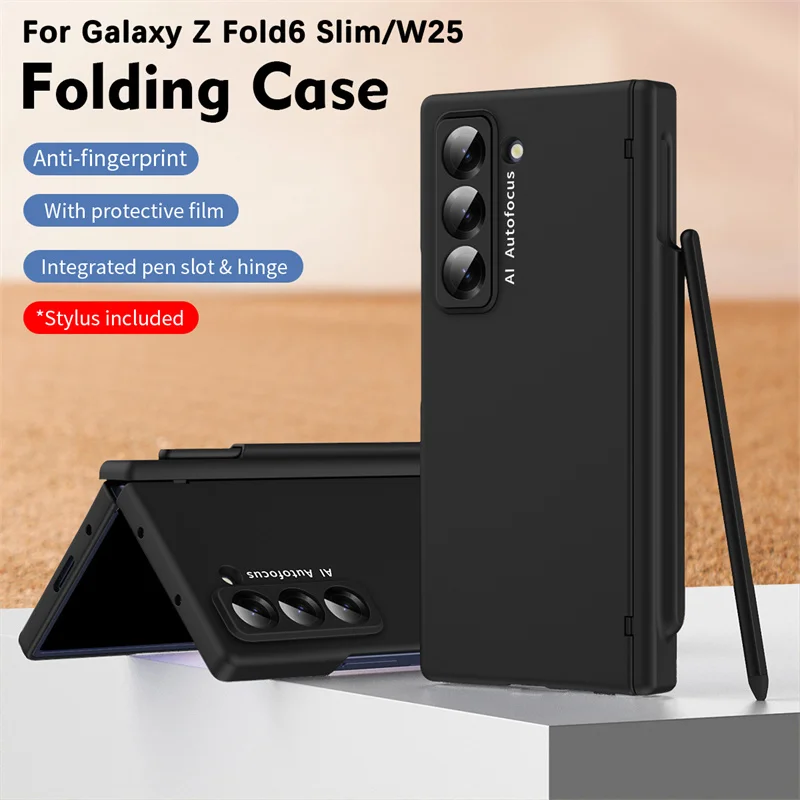 

Fashion Pen Slot Hinge Cover For Samsung Galaxy Z Fold SE Special W25 Fold 6 Slim Stylus Touch Pen Front Screen Glass Cover