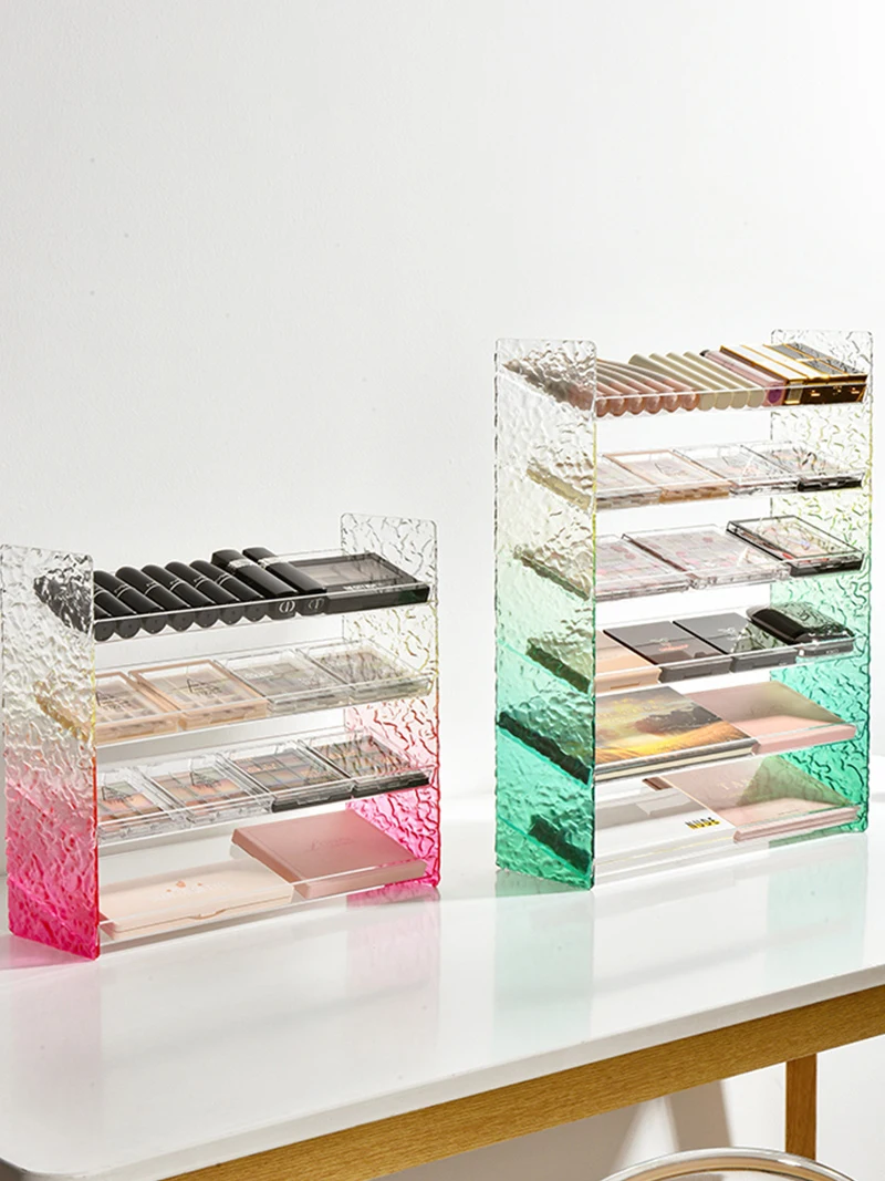 4/5/6 Layer Clear Acrylic Cosmetic Organizer Eyeshadow Makeup Organizer Storage Rack Powder Makeup Box Palette Display Stand