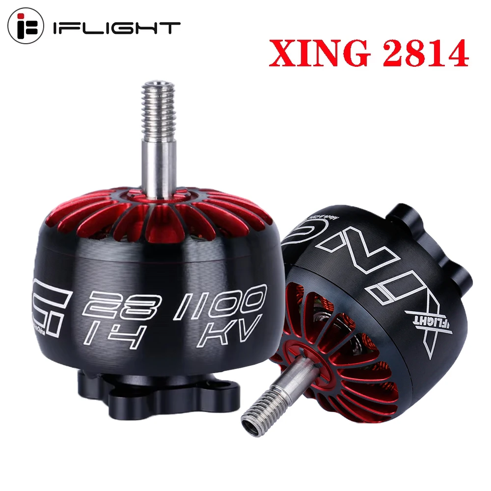 

IFlight XING 2814 880KV/1100KV 3-6S Бесщеточный двигатель с валом 5 мм, совместимый с пропеллером 8-12 дюймов, рамка DC10 для RC FPV Drone