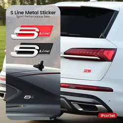 1pcs Car body Emblem Badge Sticker Accessories For Audi S line Sline A4 A5 A7 S4 RS4 A6 TT A1 A2 A3 Q1 Q2 Q3 Q5 Q8 Auto Goods