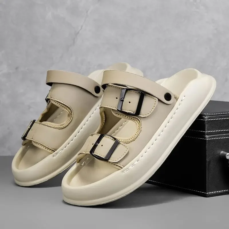 

Мужская пляжная обувь Eva на платформе, трендовые шлепанцы 2024, удобные хлопчатобумажные тапочки для взрослых, модные Y2k, оригинальные забавные мужские тапочки по низкой цене