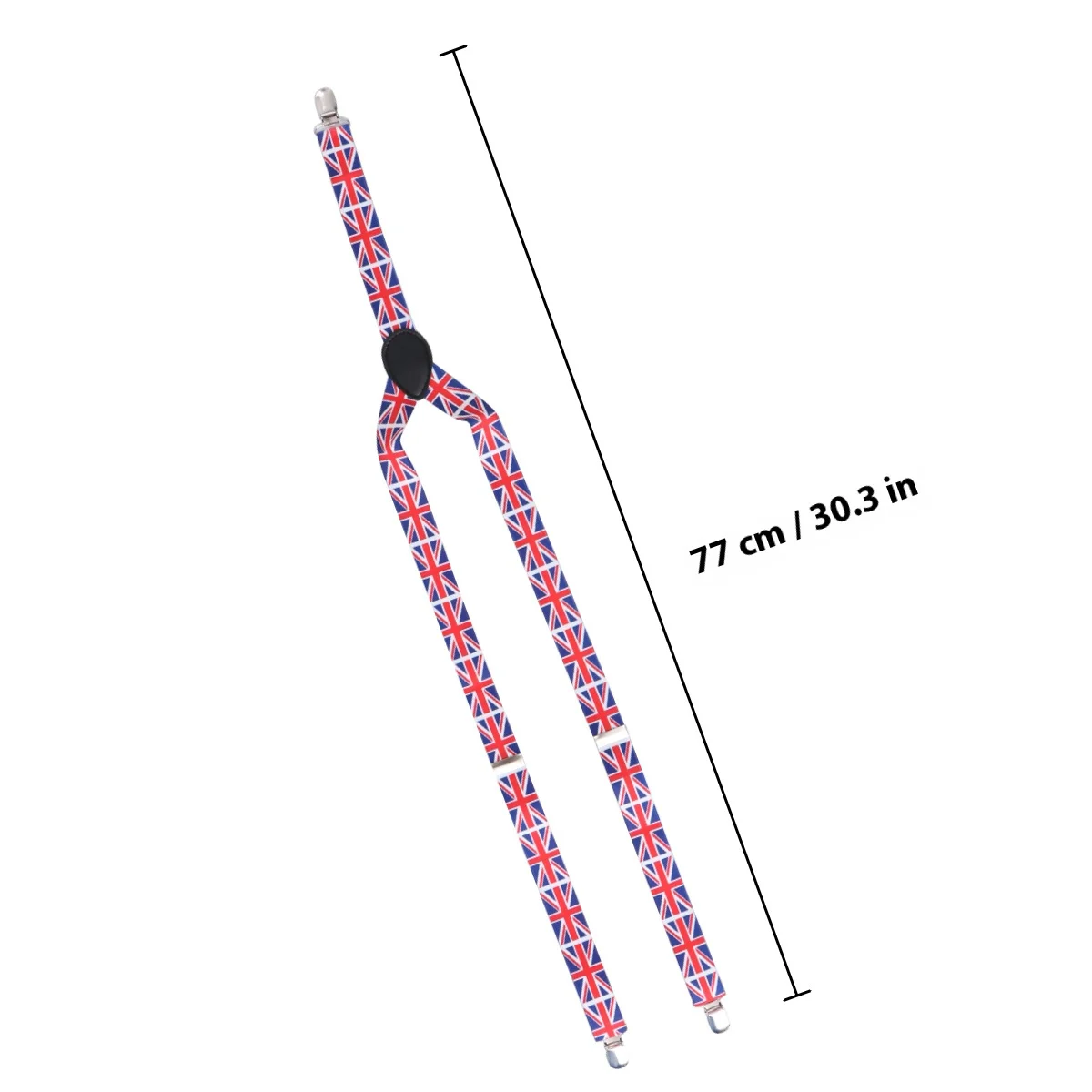 Suspensórios elásticos com estampa de bandeira do reino unido, suspensórios ajustáveis em forma de y, ajuste seguro para shorts jeans, calças, moda unissex elástica
