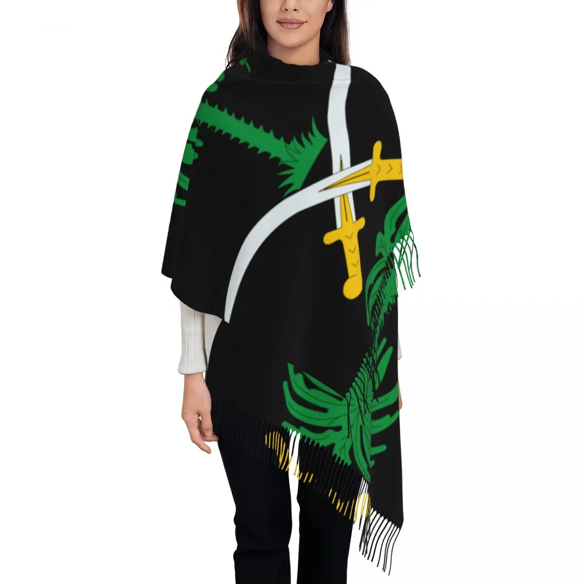 Kingdom Of Saudi Arabia Women\'s Tassel Shawl Scarf Fashion Scarf