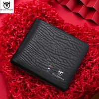 BULLCAPTAIN Men Short Purse English Casual Style Credit Card Wallet Large Capacity Multi-Card Holder