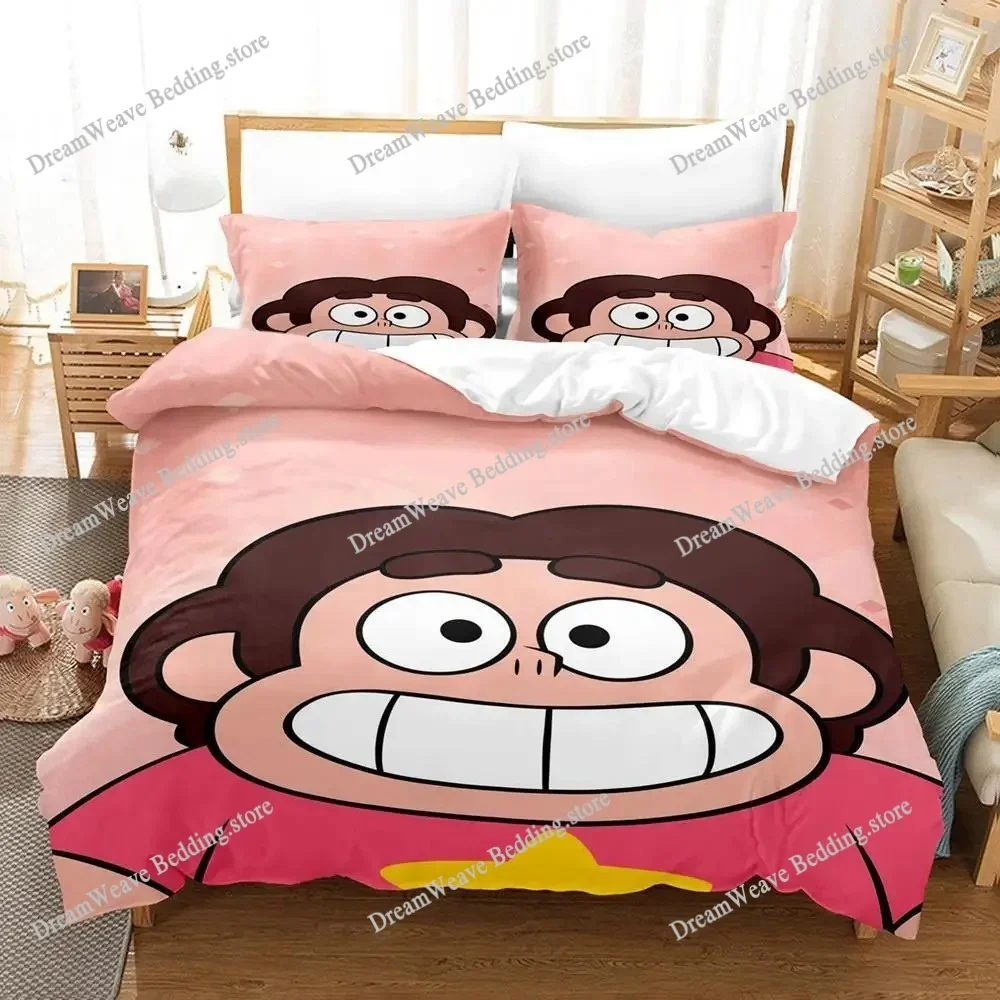 Steven Universe Luxury Bedding Set Japan Anime Cartoon Duvet Cover Set Comforter Bedspread Twin Single Size Printed Home Textile