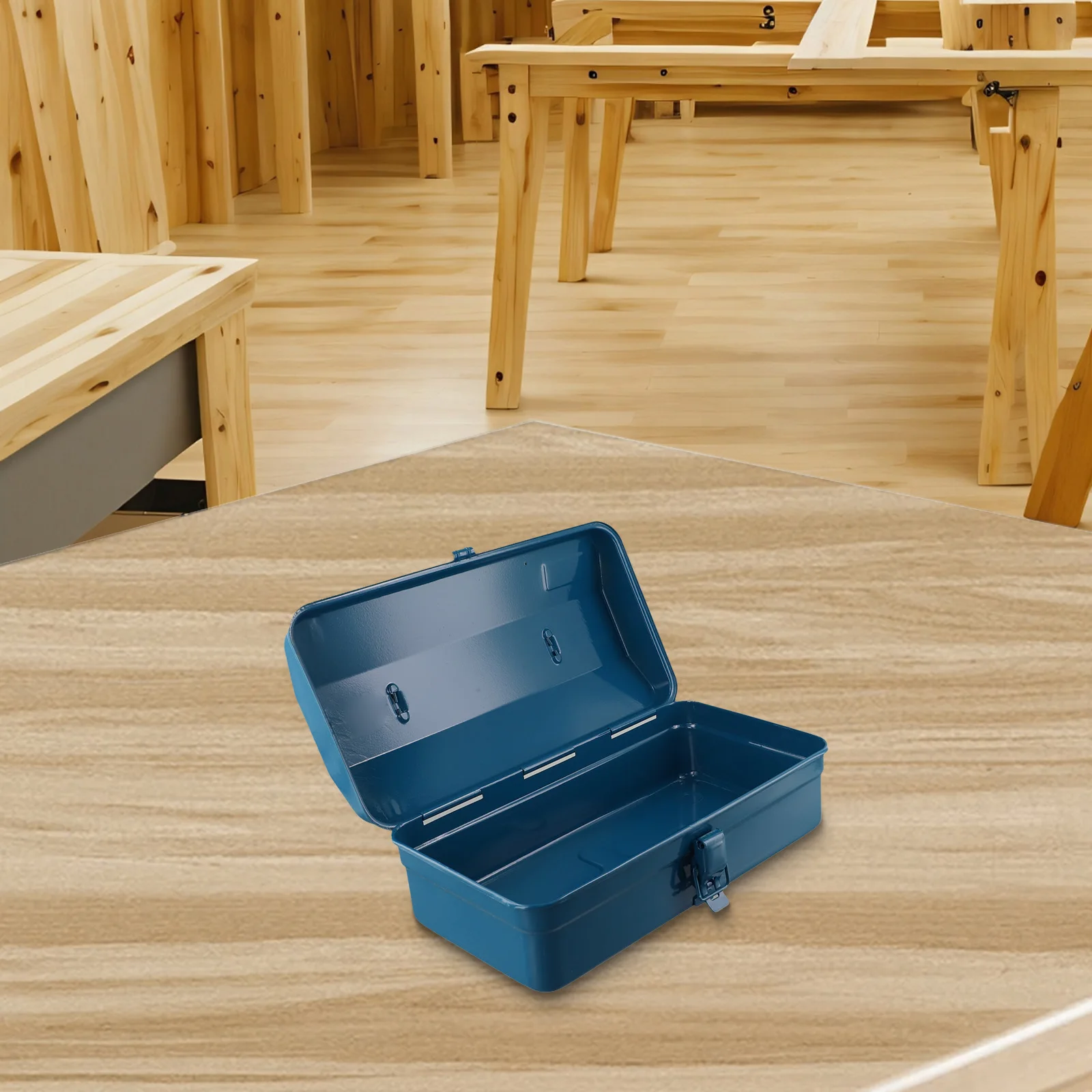 36x15x10cm Portable Tool Storage Portable Metal Tool Organizer Workshop Organizer Secure Metal Latches Thickened Bottom Design