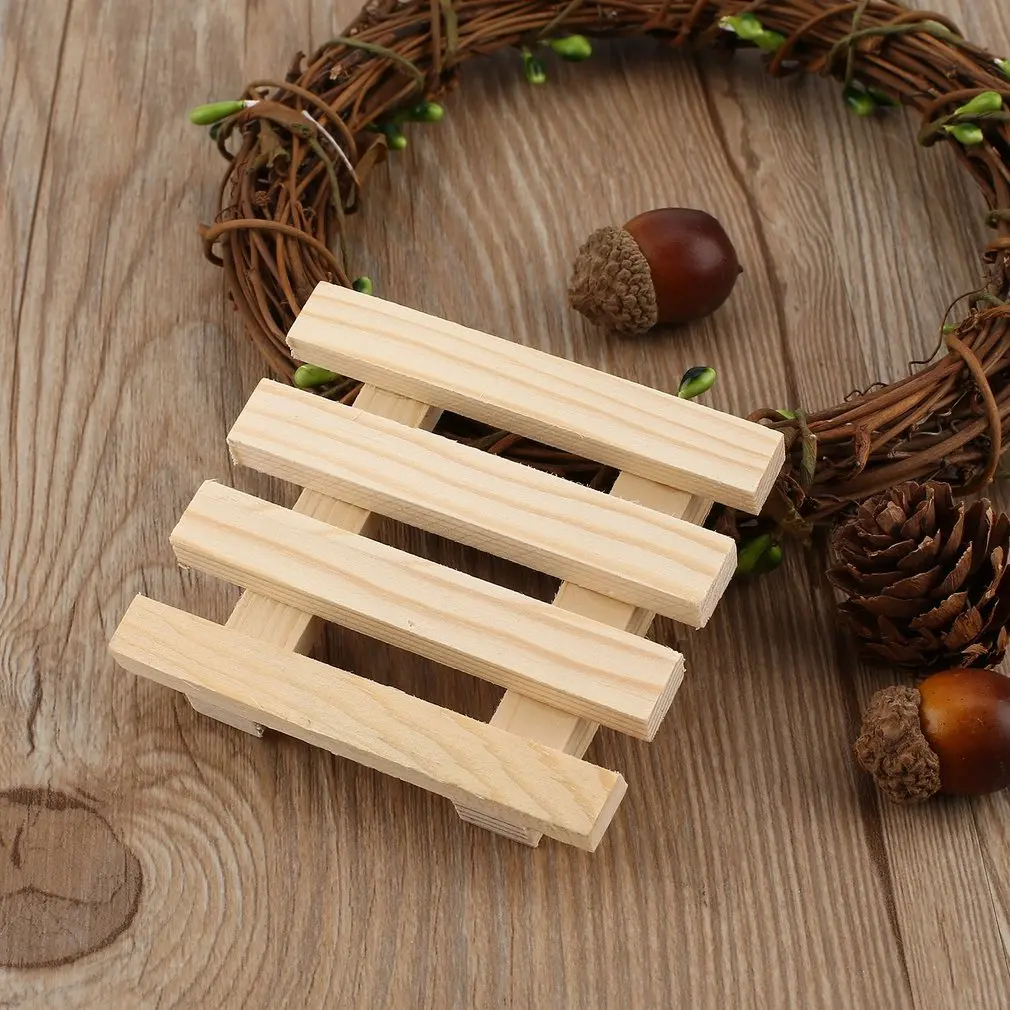 Natural Wood Wooden Soap Dish Storage Tray Holder 8*7cm Bath Shower Plate Support Tray Shower Plate Wash Soap Bath