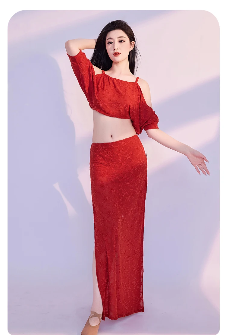 新しいベリーダンスパフォーマンスセット高度な気質練習スーツ女性のオリエンタルダンスプロフェッショナルトレーニング服