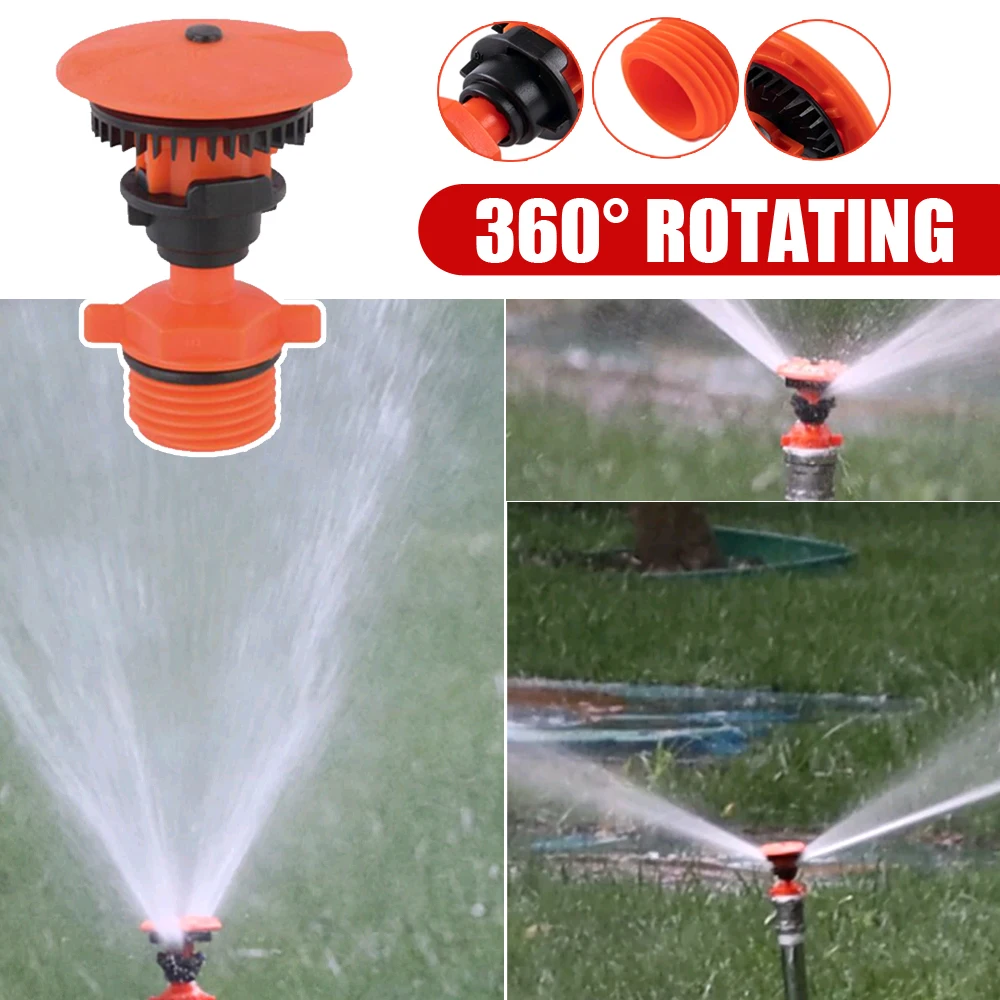 

1/2"Male Thread Garden Watering Sprinkler 360° Rotating Lawn Flower Field Orchard Irrigation Nozzle Oscillating Rotary Sprinkler