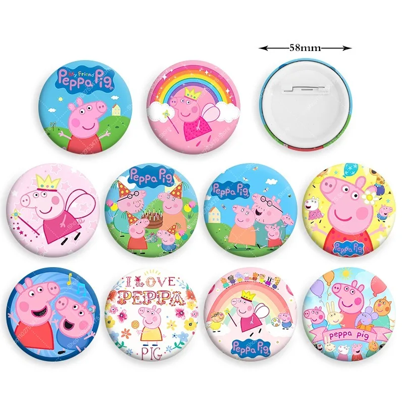 Anime Kreative Brosche Niedliches Abzeichen Cartoon Peppa Pig Mode-Anstecknadel Schmuck Taschen- und Kleidungsornament Deko-Broschen Geburtstagsgeschenke 2026