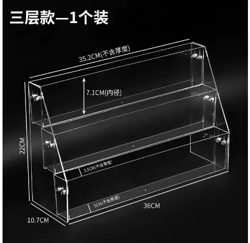 1pcs Multifunctional Acrylic Display Stand Clear Sticker Holder Tiered Storage Rack Transparent Badge Organizer For Office Desk
